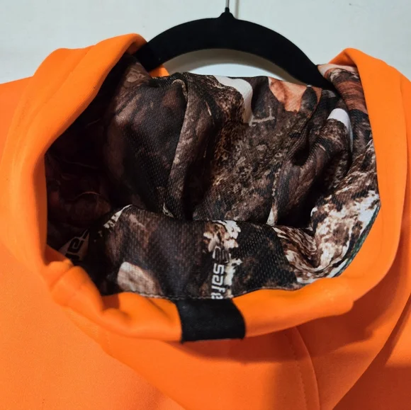 Safety Orange and Camouflage Hooded Sweatshirt - Picture 3 of 5